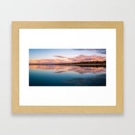 Cloudy seascape panorama Framed Art Print