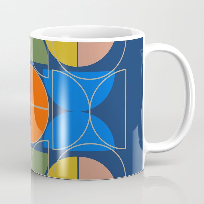 Abstract Circles in Blue Coffee Mug