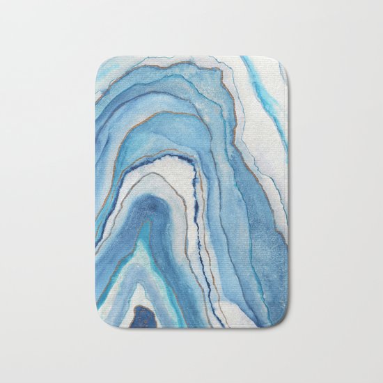 AGATE Inspired Watercolor Abstract 02 Bath Mat