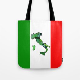 Map of Italy and Italian Flag Tote Bag