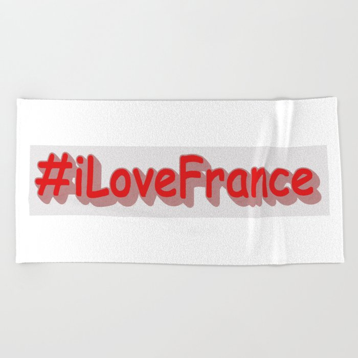 "#iLoveFrance" Cute Design. Buy Now Beach Towel