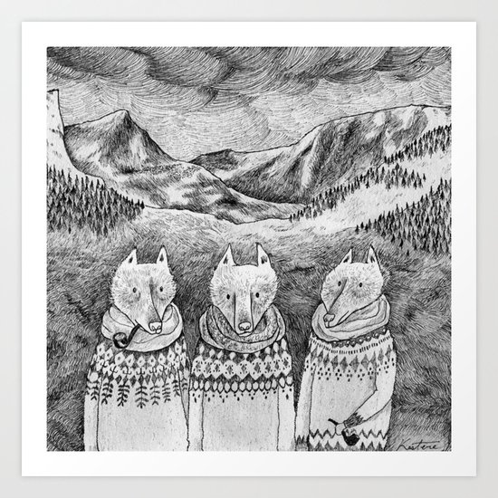 Icelandic foxes Art Print
