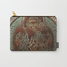 Enlightened Carry-All Pouch | Mixedmedia, Other, Lakshmi, Goodfortune, Wealth, Hindugoddess, Monoprint, Coppercolored, Prosperity, Patina 