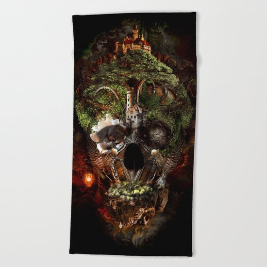 Skull Castle Beach Towel