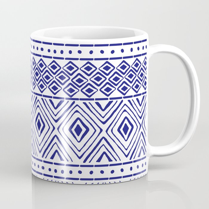 African Mud Cloth // Blue Coffee Mug