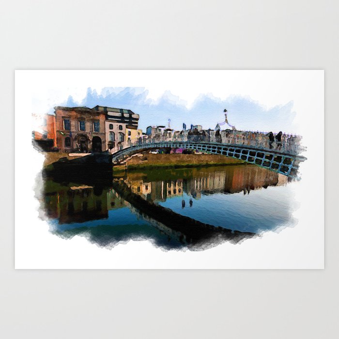 Dublin Ha Penny Bridge Art Print By Somerandomstuff Society6