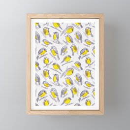 Sunshine doodle birds Framed Mini Art Print