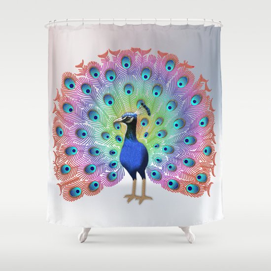 Colorful Peacock Shower Curtain