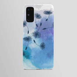 Blue Dandelion Seeds on Watercolor Android Case