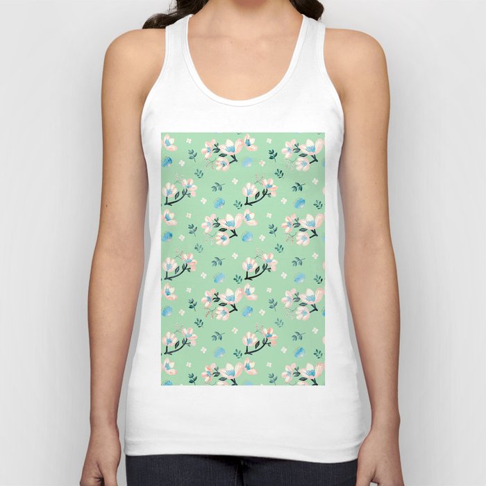 Be who you want to be - pastel flowers in mint Tank Top