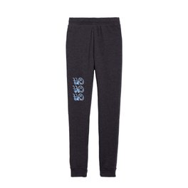 HO-HO-HO! groovy typography \\ blue tie dye and smiley face Kids Joggers
