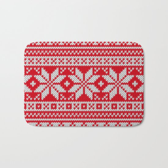 Winter knitted pattern 3 Bath Mat