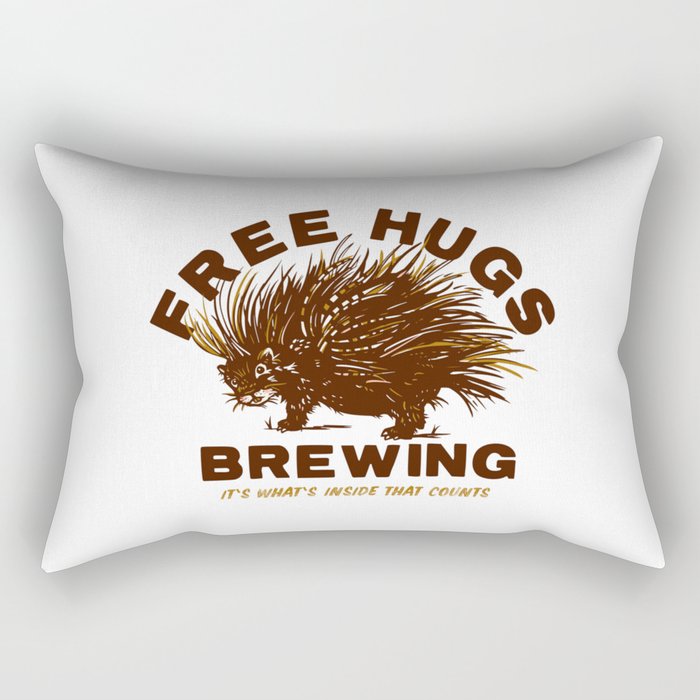 Free Hugs Brewing: It's What's Inside That Counts. Cute Porcupine Rectangular Pillow