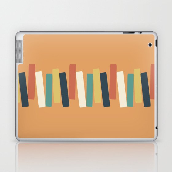 Atomic Age Mid Century Modern Funky Rectangles Orange Background Laptop & iPad Skin