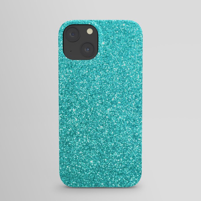 Aqua Blue Glitter iPhone Case