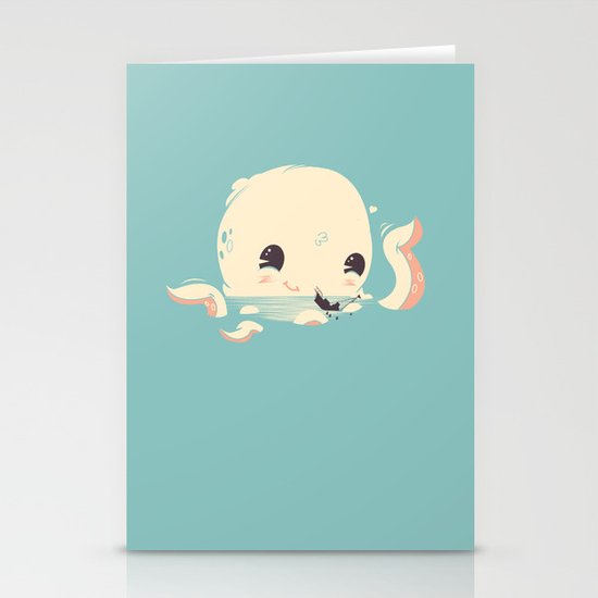 Adorable Octopus Battle Stationery Cards