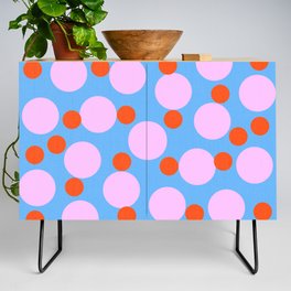 Modern Abstract Bubble Dance Pink And Blue Credenza