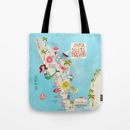 Anna Maria Island Map Tote Bag
