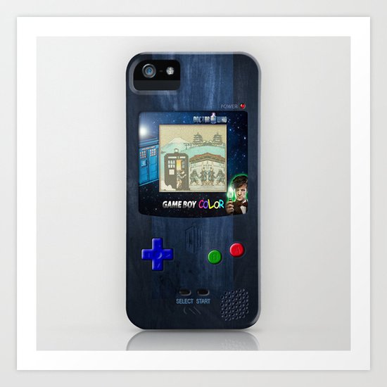 Retro Tardis Doctor Who Nintendo Gameboy iPhone 4 4s 5 5c, ipod, ipad, tshirt, mugs and pillow case Art Print