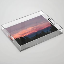 Argentina Photography - Pink Sunset Over The Argentine Forest Acrylic Tray
