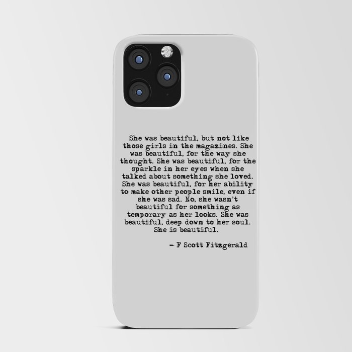 She was beautiful - Fitzgerald quote iPhone Card Case
