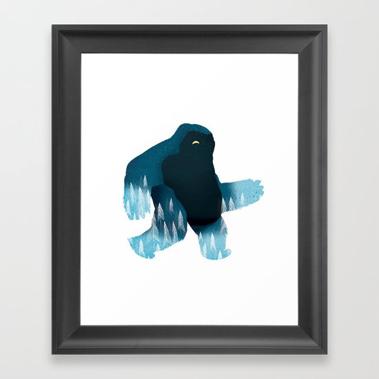 Yeti at Night Framed Art Print