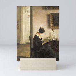 Woman on a Chair Reading Mini Art Print