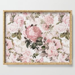 Vintage & Shabby Chic - Sepia Pink Roses  Serving Tray