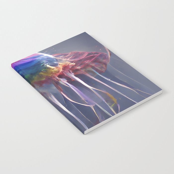 Colourful Abstract AI Art Rainbow Jellyfish Notebook