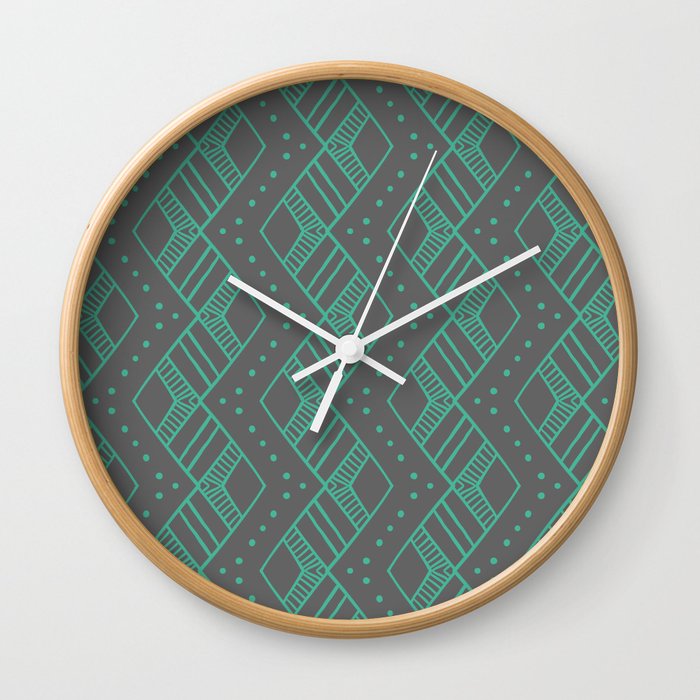ZigZag - Mint & Gray Wall Clock