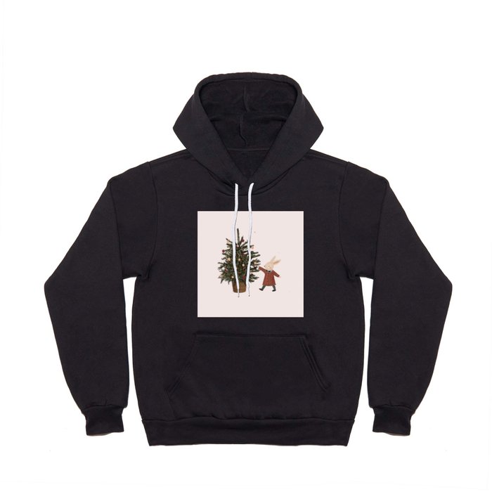 Retro bunny and Christmas tree  Hoody