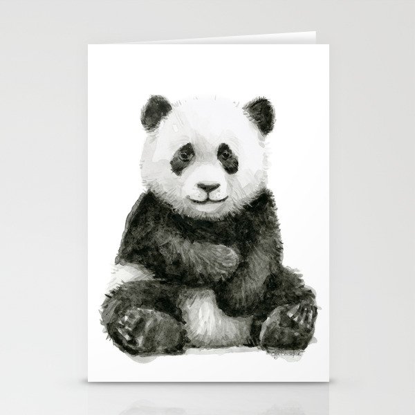 Panda Baby Watercolor Stationery Cards