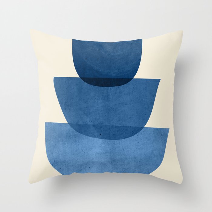 Abstract Shapes 37-Blue Throw Pillow