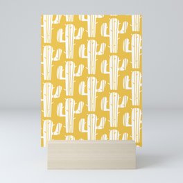 Mid Century Modern Desert Cactus Pattern 835 Yellow Mini Art Print