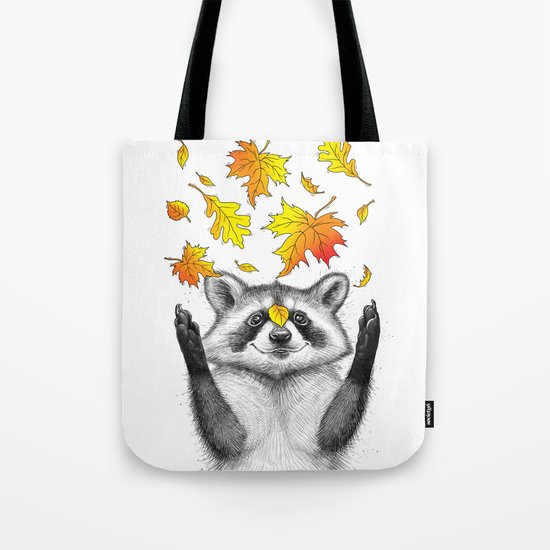 autumn raccoon Tote Bag