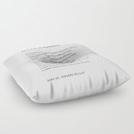 What Lips My Lips Have Kissed - Edna St. Vincent Millay Poem - Literature - Typewriter Print Floor Pillow