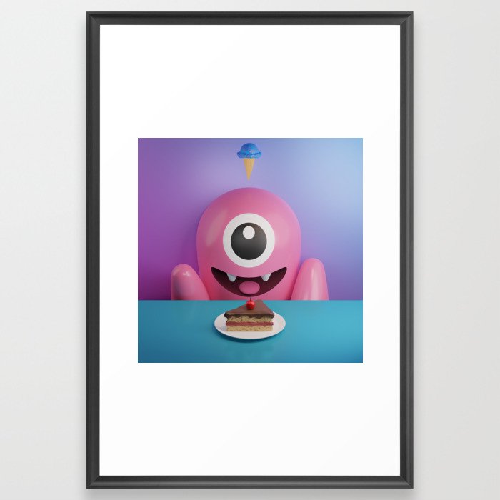 Little Monster Snack Time Framed Art Print