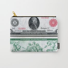 1914 $100 Dollar Bill Federal Reserve Note with a portrait of Benjamin Franklin Carry-All Pouch