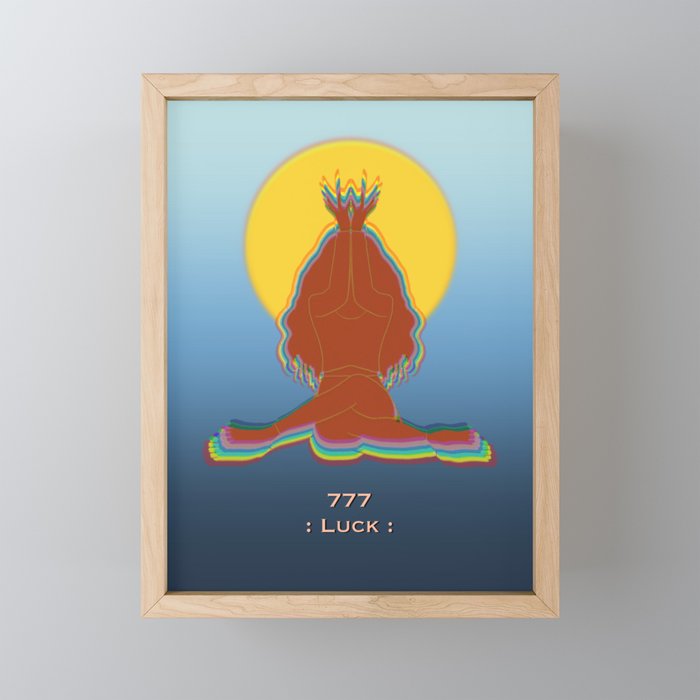 Angel number 777 - Luck Framed Mini Art Print