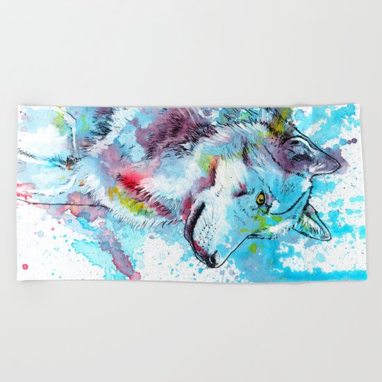 Wild Wolf Beach Towel