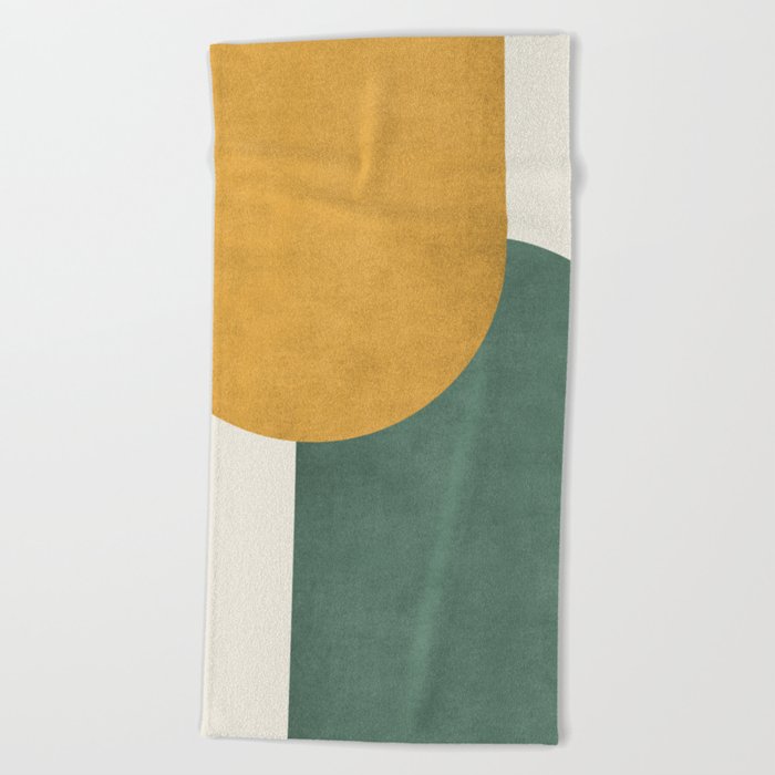 Halfmoon Colorblock 2 - Gold Green  Beach Towel