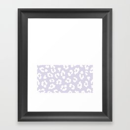 White Leopard Print Lace Horizontal Split on Pastel Lilac Framed Art Print