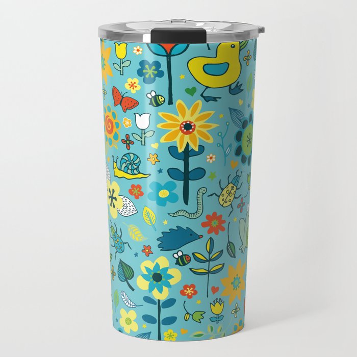 Ducks and frogs in the garden Travel Mug