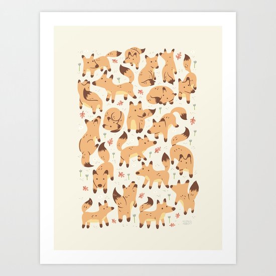 Foxes Art Print