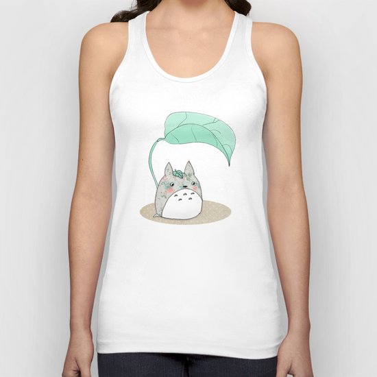 Floral Totoro Unisex Tank Top