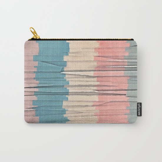 Colorful Grunge Stripes Carry-All Pouch