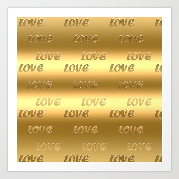 Gold Trendy Modern Love Collection Art Print