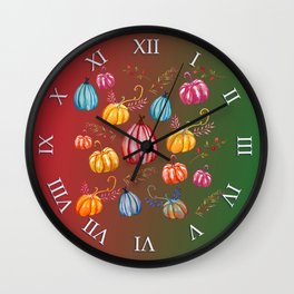 Colorful Pumpkins Wall Clock