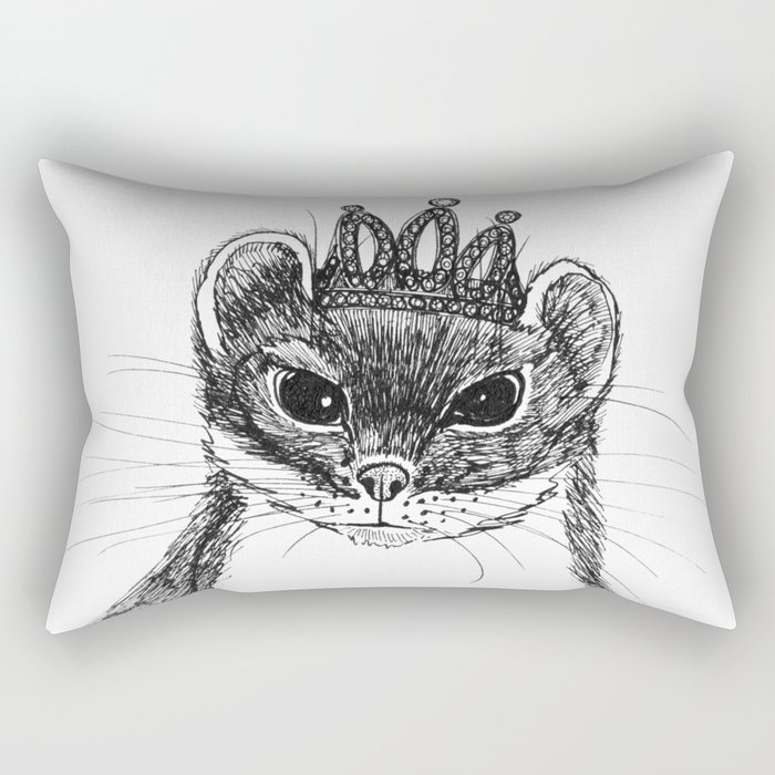 flapper weasel wearing a glittering tiara Rectangular Pillow
