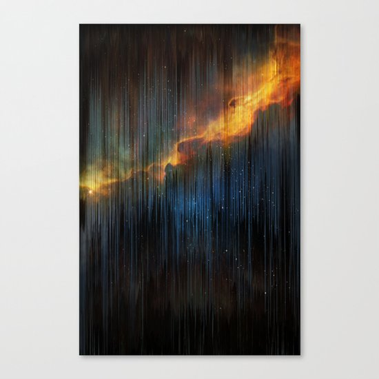 Planet Pixel Fall Down Canvas Print